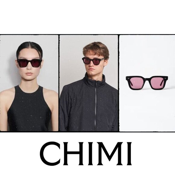 💎💎💎NWT - CHIMI 04M Lab Black Red Sunglasses (45mm-24mm) - Picture 1 of 16